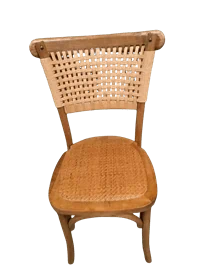 כיסא קפה רקום - עץ טבעי