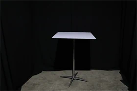 שולחן בר מרובע 80X80 - רגל ניקל - לבן