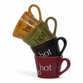 ספל קפה צבעוני- כתוביות