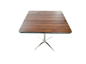 שולחן קפה מרובע עץ טבעי - רגל ניקל