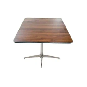 שולחן נמוך מרובע רגל ניקל - עץ טבעי