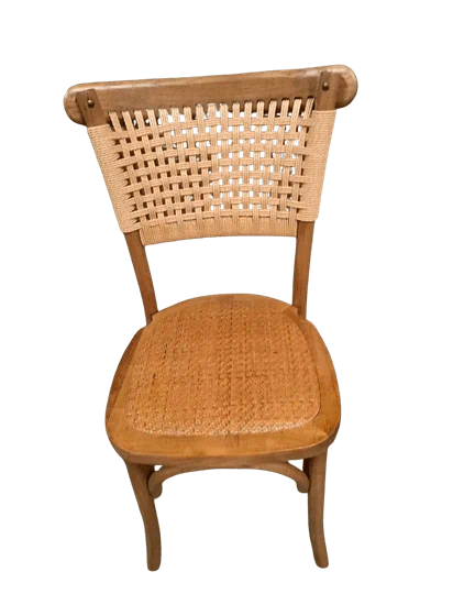 כיסא קפה רקום - עץ טבעי