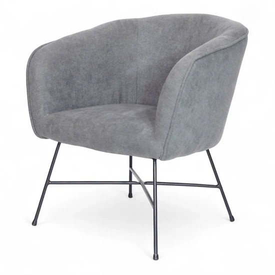 כורסת פאנל עגולה - אפורה