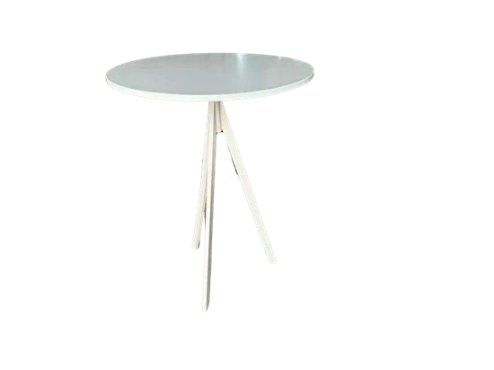 שולחן בר 3 רגליים לבן