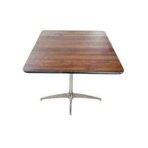 שולחן נמוך מרובע רגל ניקל - עץ טבעי